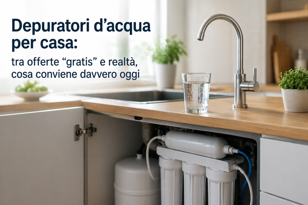 Depuratori d’acqua per casa — tra offerte “gratis” e costi reali, cosa emerge davvero oggi